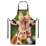 Funny Giraffe Print Bib Apron With Pocket