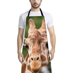 Funny Giraffe Print Bib Apron With Pocket
