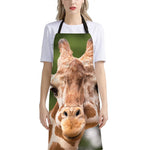 Funny Giraffe Print Bib Apron With Pocket