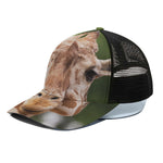 Funny Giraffe Print Black Mesh Trucker Cap
