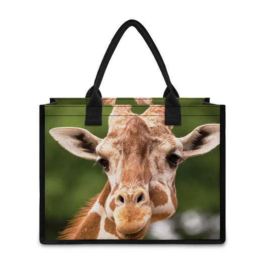 Funny Giraffe Print Canvas Tote Bag