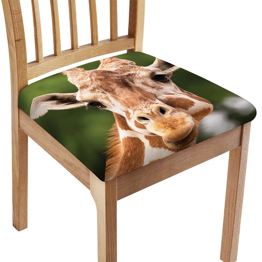 Funny Giraffe Print Chair Cushion Cover