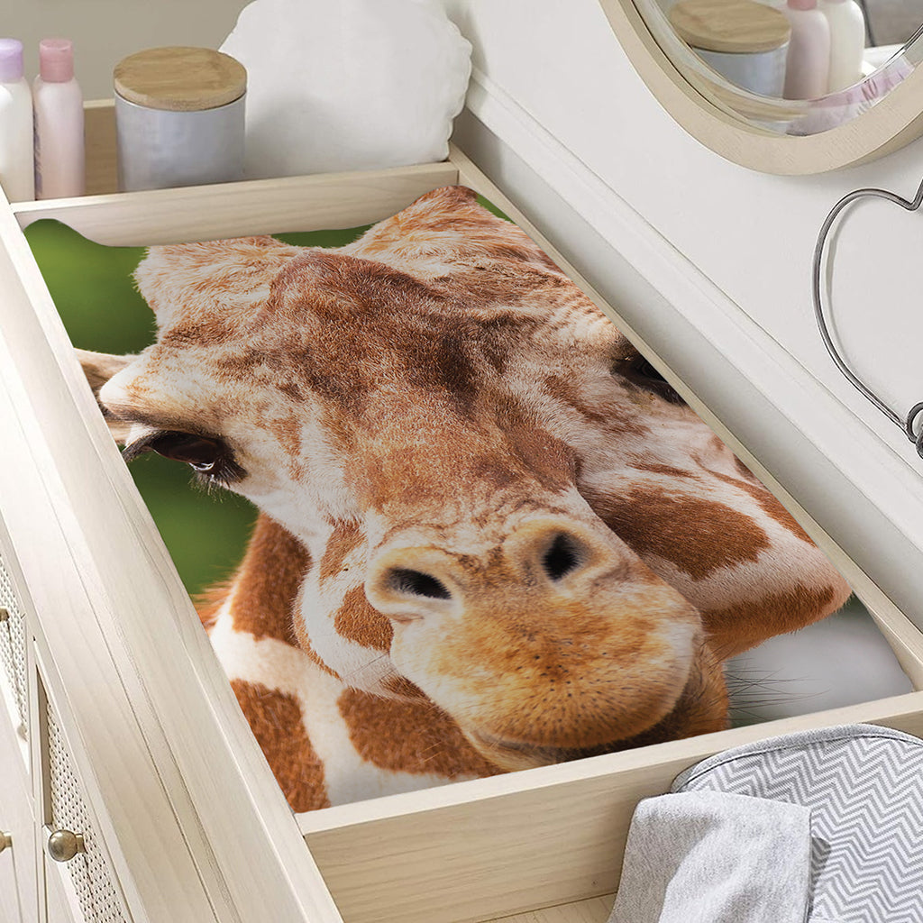 Funny Giraffe Print Changing Pad Cover