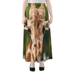 Funny Giraffe Print Chiffon Maxi Skirt
