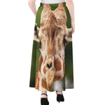 Funny Giraffe Print Chiffon Maxi Skirt