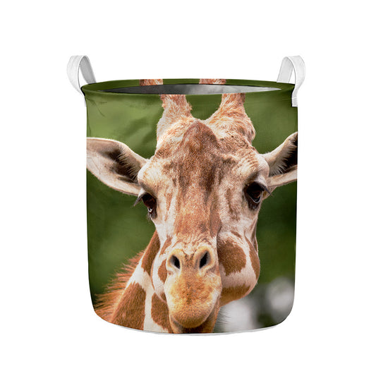 Funny Giraffe Print Collapsible Laundry Basket