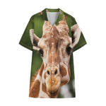 Funny Giraffe Print Cotton Hawaiian Shirt