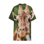 Funny Giraffe Print Cotton Hawaiian Shirt