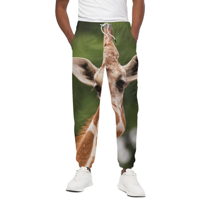 Funny Giraffe Print Cotton Pants