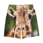 Funny Giraffe Print Cotton Shorts