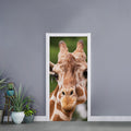Funny Giraffe Print Door Sticker