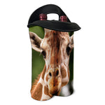Funny Giraffe Print Double Neoprene Wine Tote