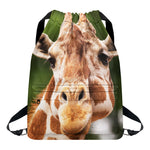 Funny Giraffe Print Drawstring Backpack