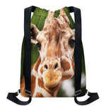 Funny Giraffe Print Drawstring Backpack