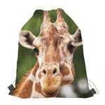 Funny Giraffe Print Drawstring Bag
