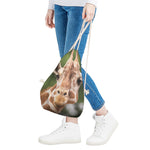 Funny Giraffe Print Drawstring Bag
