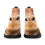 Funny Giraffe Print Flat Ankle Boots
