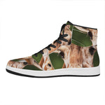 Funny Giraffe Print High Top Leather Sneakers