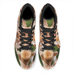 Funny Giraffe Print High Top Leather Sneakers
