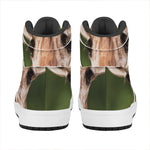 Funny Giraffe Print High Top Leather Sneakers