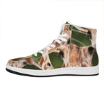 Funny Giraffe Print High Top Leather Sneakers