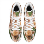 Funny Giraffe Print High Top Leather Sneakers