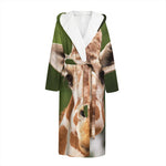 Funny Giraffe Print Hooded Bathrobe