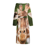 Funny Giraffe Print Hooded Bathrobe