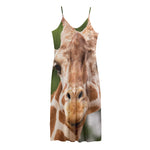 Funny Giraffe Print Jersey Midi Cami Dress