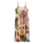 Funny Giraffe Print Jersey Midi Cami Dress