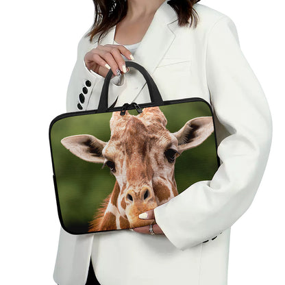 Funny Giraffe Print Laptop Sleeve With Handle
