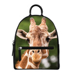 Funny Giraffe Print Leather Backpack