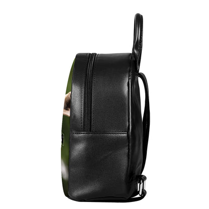 Funny Giraffe Print Leather Backpack