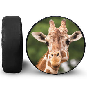 Funny Giraffe Print Leather Spare Tire Cover