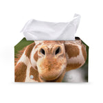 Funny Giraffe Print Leather Tissue Box Cover