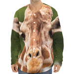Funny Giraffe Print Long Sleeve Baseball Jersey