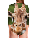 Funny Giraffe Print Long Sleeve Swimsuit
