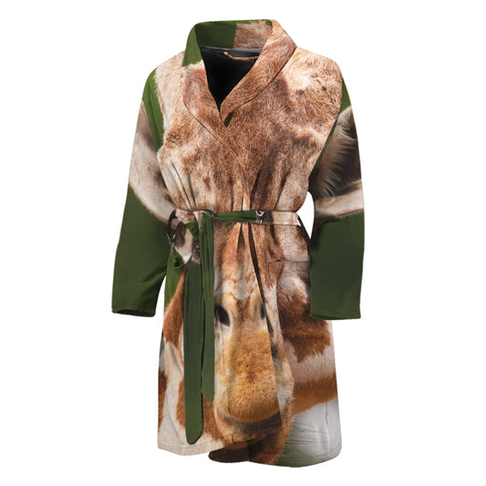 Funny Giraffe Print Men's Bathrobe