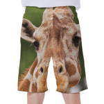 Funny Giraffe Print Men's Beach Shorts
