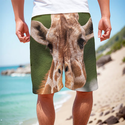Funny Giraffe Print Men's Cargo Shorts