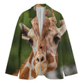 Funny Giraffe Print Men's Cotton Blazer
