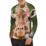 Funny Giraffe Print Men's Long Sleeve Rash Guard