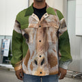 Funny Giraffe Print Men's Shirt Jacket
