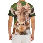 Funny Giraffe Print Men's Short Sleeve Rash Guard