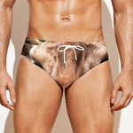 Funny Giraffe Print Men's Swim Briefs