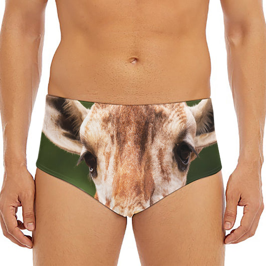 Funny Giraffe Print Men's Triangle Swim Briefs
