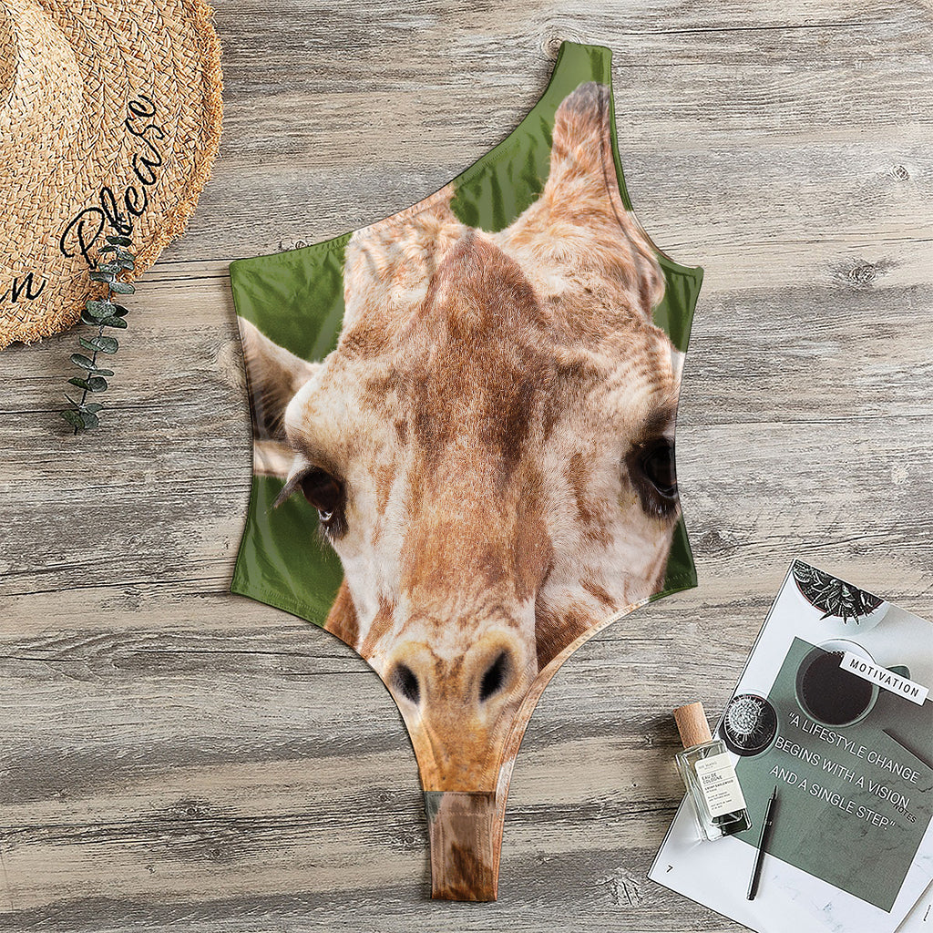 Funny Giraffe Print One Shoulder Bodysuit