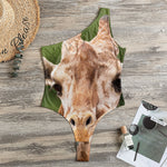 Funny Giraffe Print One Shoulder Bodysuit