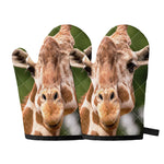 Funny Giraffe Print Oven Mitts
