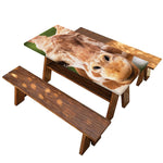 Funny Giraffe Print Picnic Table Cover